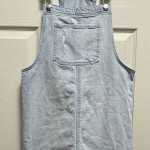 Wild Fable Light Blue Denim Overall Midi Dress